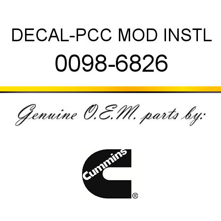 DECAL-PCC MOD INSTL 0098-6826