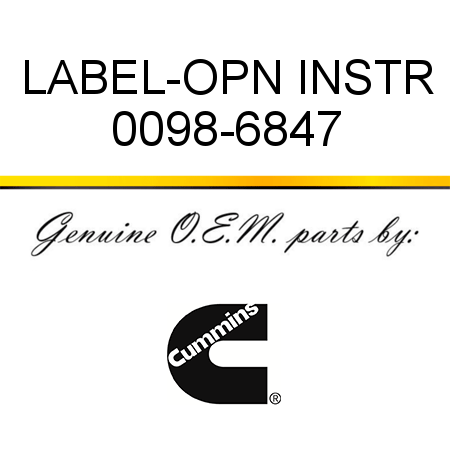 LABEL-OPN INSTR 0098-6847