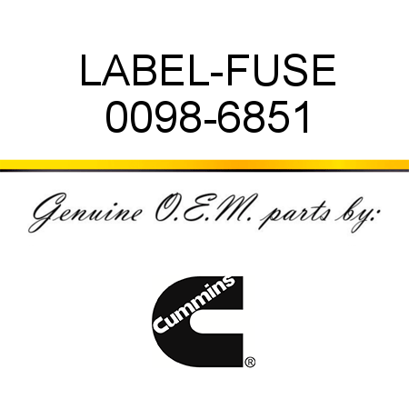 LABEL-FUSE 0098-6851