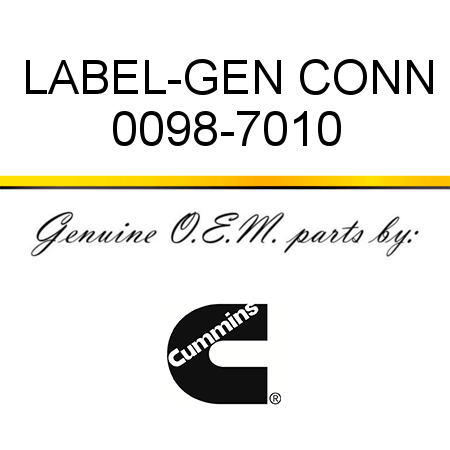 LABEL-GEN CONN 0098-7010