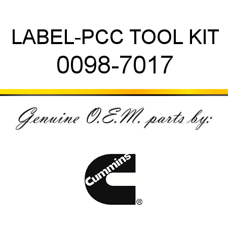 LABEL-PCC TOOL KIT 0098-7017