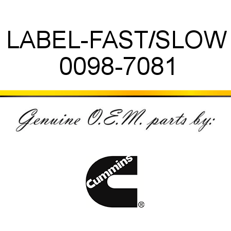 LABEL-FAST/SLOW 0098-7081