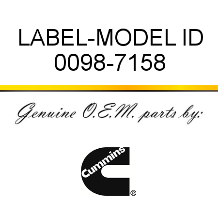 LABEL-MODEL ID 0098-7158