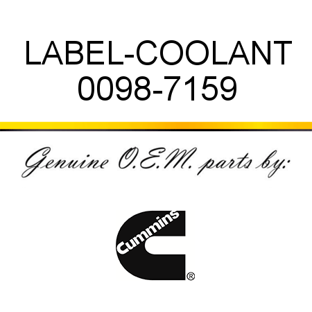 LABEL-COOLANT 0098-7159