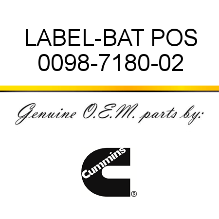 LABEL-BAT POS 0098-7180-02