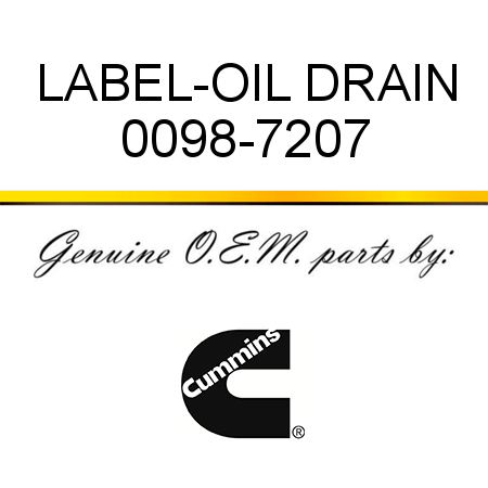 LABEL-OIL DRAIN 0098-7207