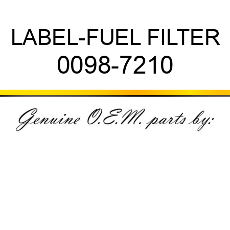LABEL-FUEL FILTER 0098-7210