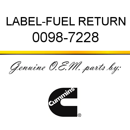 LABEL-FUEL RETURN 0098-7228