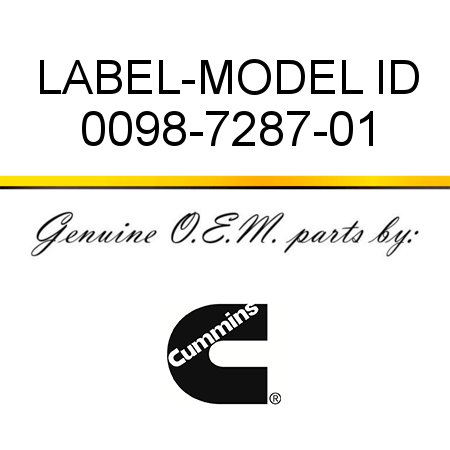 LABEL-MODEL ID 0098-7287-01