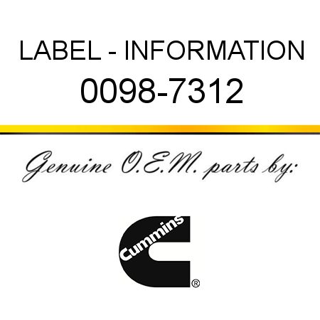 LABEL - INFORMATION 0098-7312