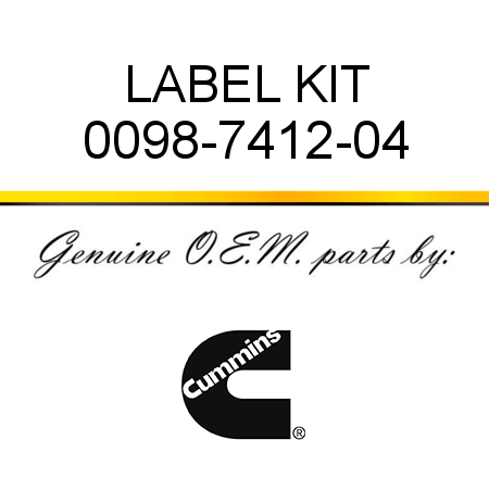 LABEL KIT 0098-7412-04