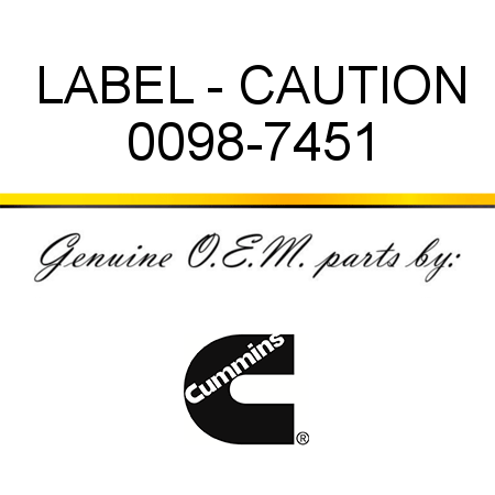 LABEL - CAUTION 0098-7451