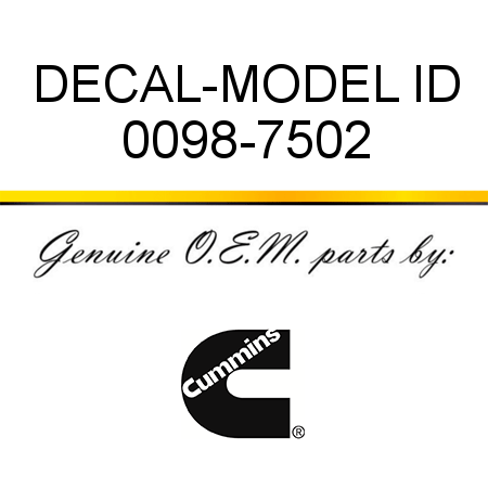 DECAL-MODEL ID 0098-7502
