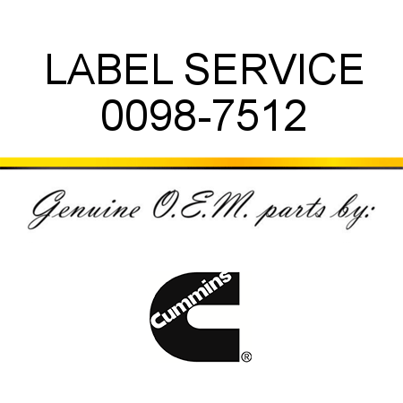 LABEL SERVICE 0098-7512