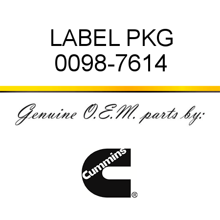LABEL PKG 0098-7614