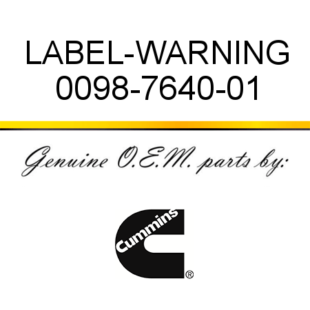 LABEL-WARNING 0098-7640-01