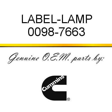 LABEL-LAMP 0098-7663