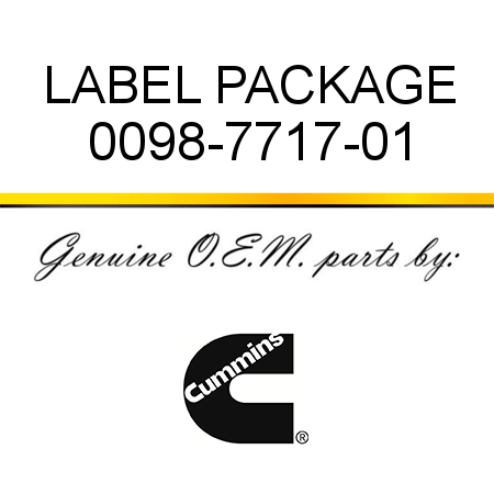 LABEL PACKAGE 0098-7717-01