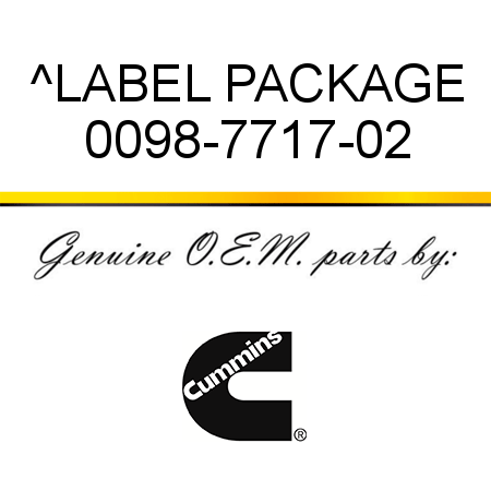 ^LABEL PACKAGE 0098-7717-02