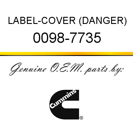 LABEL-COVER (DANGER) 0098-7735