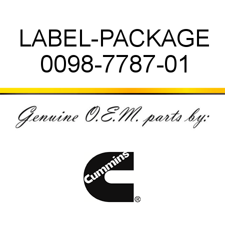 LABEL-PACKAGE 0098-7787-01