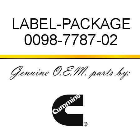 LABEL-PACKAGE 0098-7787-02