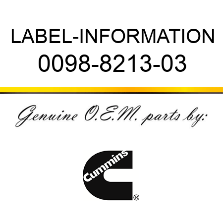 LABEL-INFORMATION 0098-8213-03