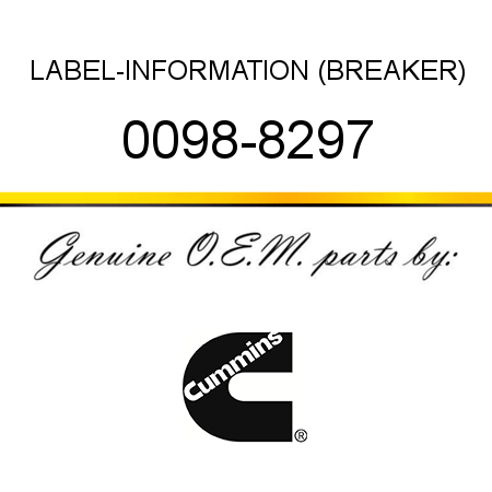 LABEL-INFORMATION (BREAKER) 0098-8297