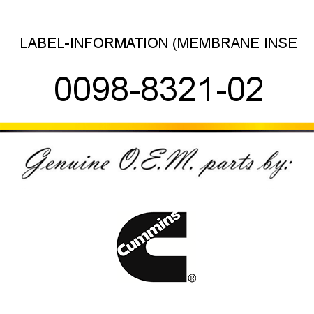 LABEL-INFORMATION (MEMBRANE INSE 0098-8321-02