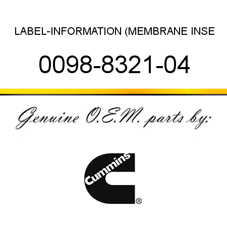 LABEL-INFORMATION (MEMBRANE INSE 0098-8321-04