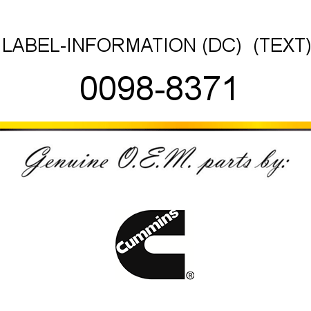 LABEL-INFORMATION (DC)  (TEXT) 0098-8371