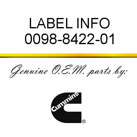 LABEL INFO 0098-8422-01