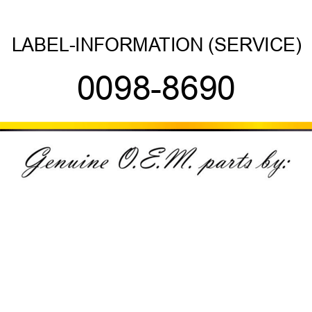 LABEL-INFORMATION (SERVICE) 0098-8690