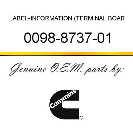 LABEL-INFORMATION (TERMINAL BOAR 0098-8737-01