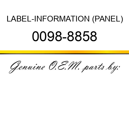 LABEL-INFORMATION (PANEL) 0098-8858
