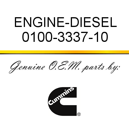 ENGINE-DIESEL 0100-3337-10