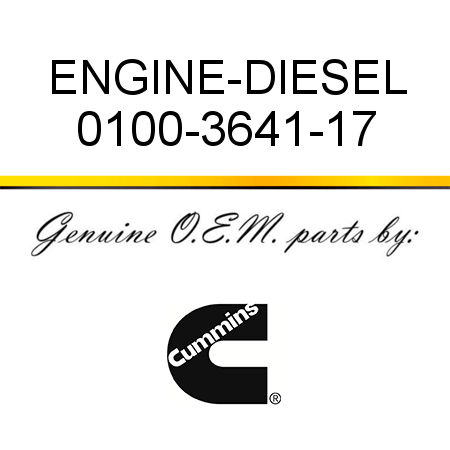 ENGINE-DIESEL 0100-3641-17