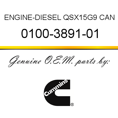 ENGINE-DIESEL QSX15G9 CAN 0100-3891-01