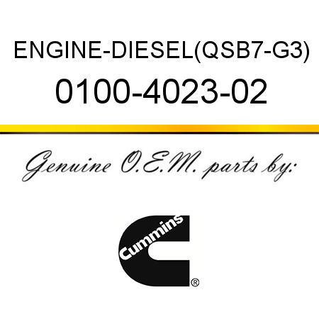 ENGINE-DIESEL(QSB7-G3) 0100-4023-02