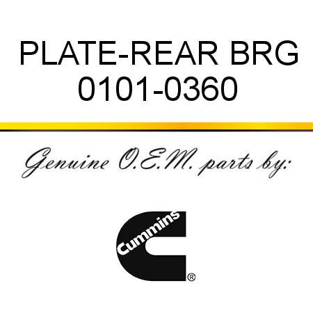 PLATE-REAR BRG 0101-0360