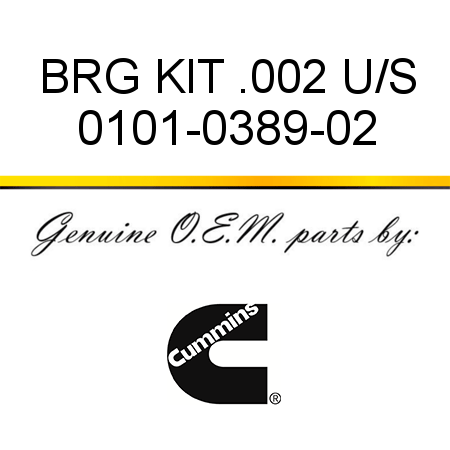 BRG KIT .002 U/S 0101-0389-02