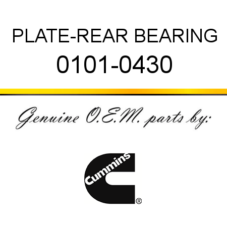 PLATE-REAR BEARING 0101-0430