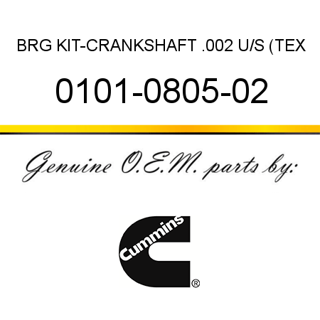 BRG KIT-CRANKSHAFT .002 U/S (TEX 0101-0805-02