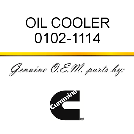 OIL COOLER 0102-1114