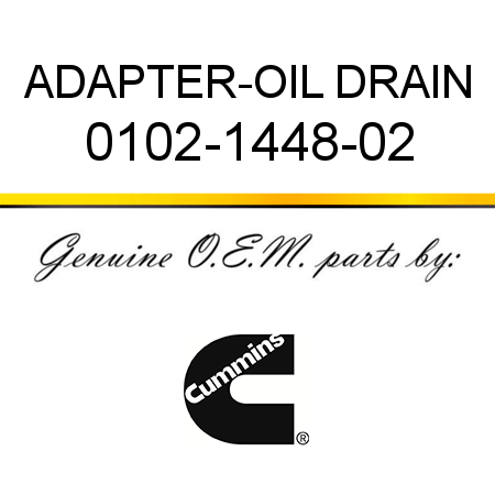 ADAPTER-OIL DRAIN 0102-1448-02