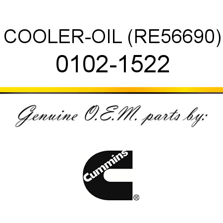 COOLER-OIL (RE56690) 0102-1522