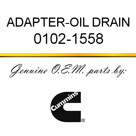 ADAPTER-OIL DRAIN 0102-1558