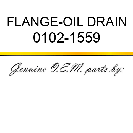 FLANGE-OIL DRAIN 0102-1559