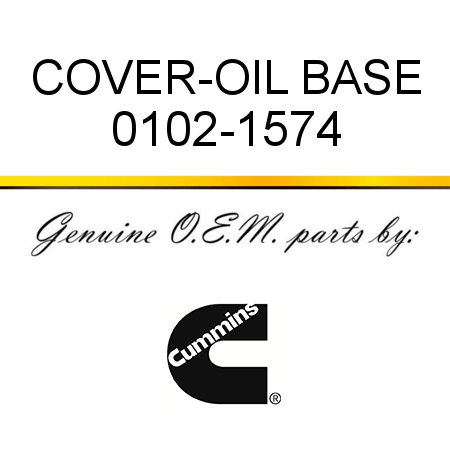 COVER-OIL BASE 0102-1574