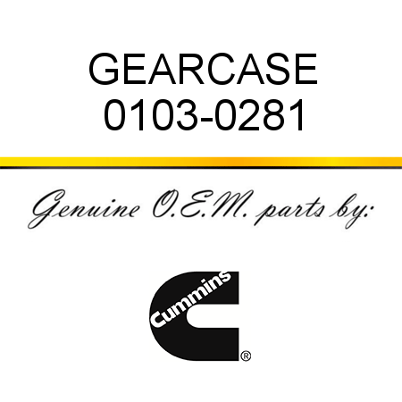 GEARCASE 0103-0281